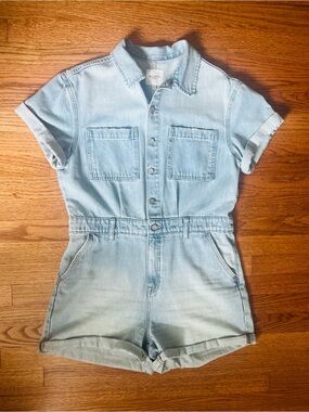 Light Blue Denim Womens Romper